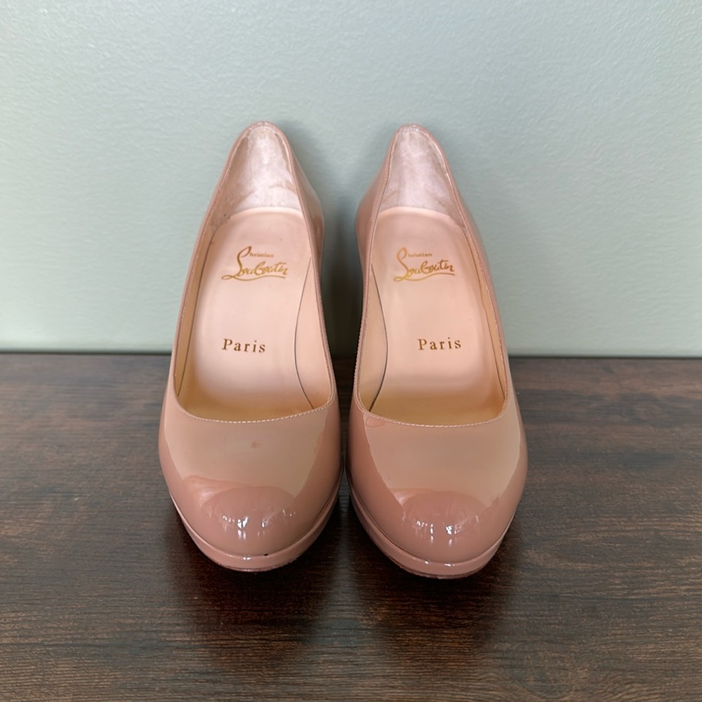 Christian Louboutin Dolly Pumps (85mm Pumps- patent calf- Blush) size 36